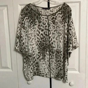M&S Collection womans cream & gray blouse shirt top